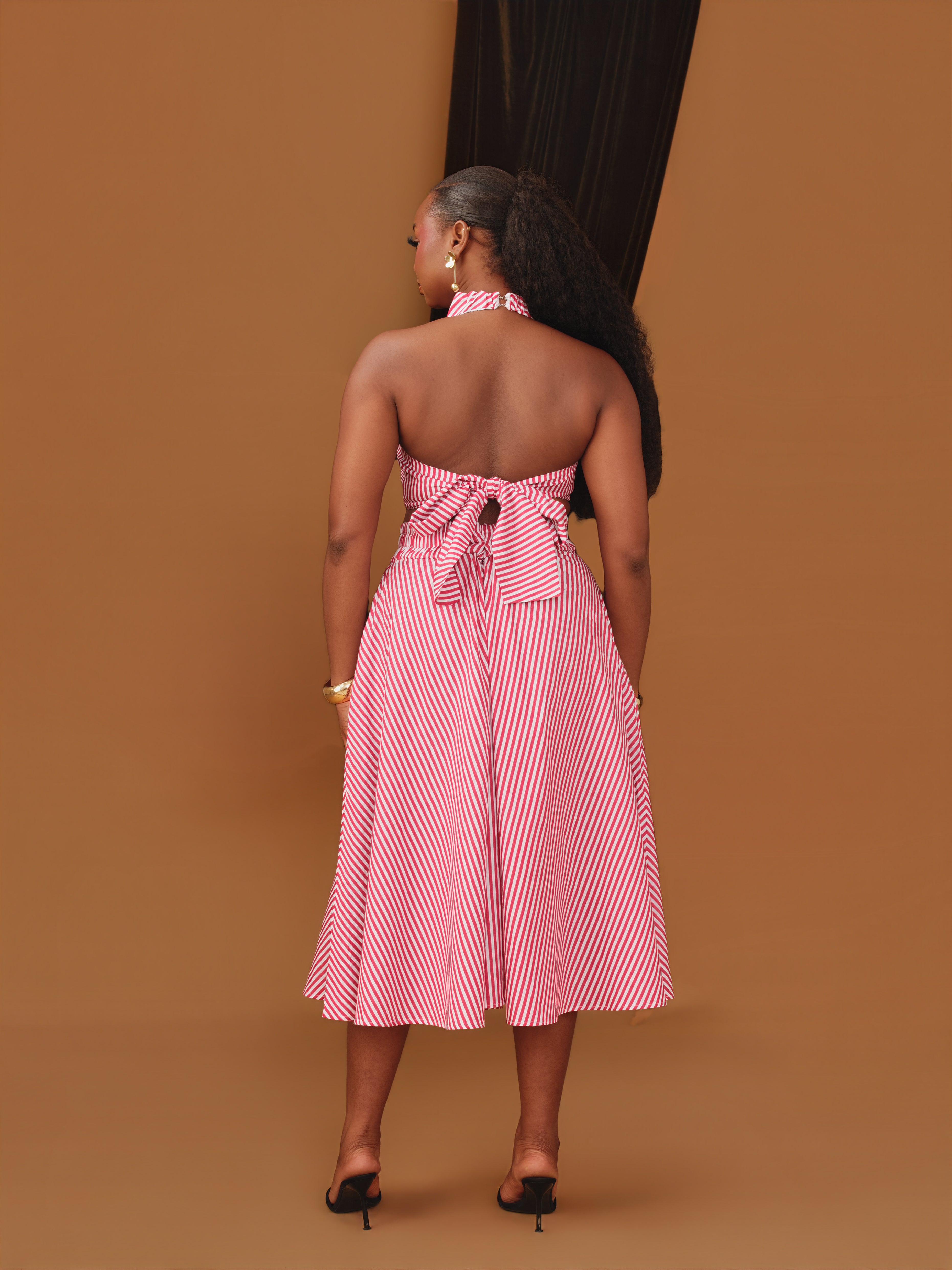 SL Signature stripe flare skirt x Yobe bralette